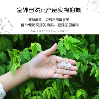 唐京和田玉白玉耳钩女士耳线长款14k包金手工打造不褪色南红耳饰