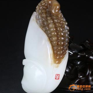 和田玉糖白玉于士荣大师作品80g岁岁有福挂件吊坠